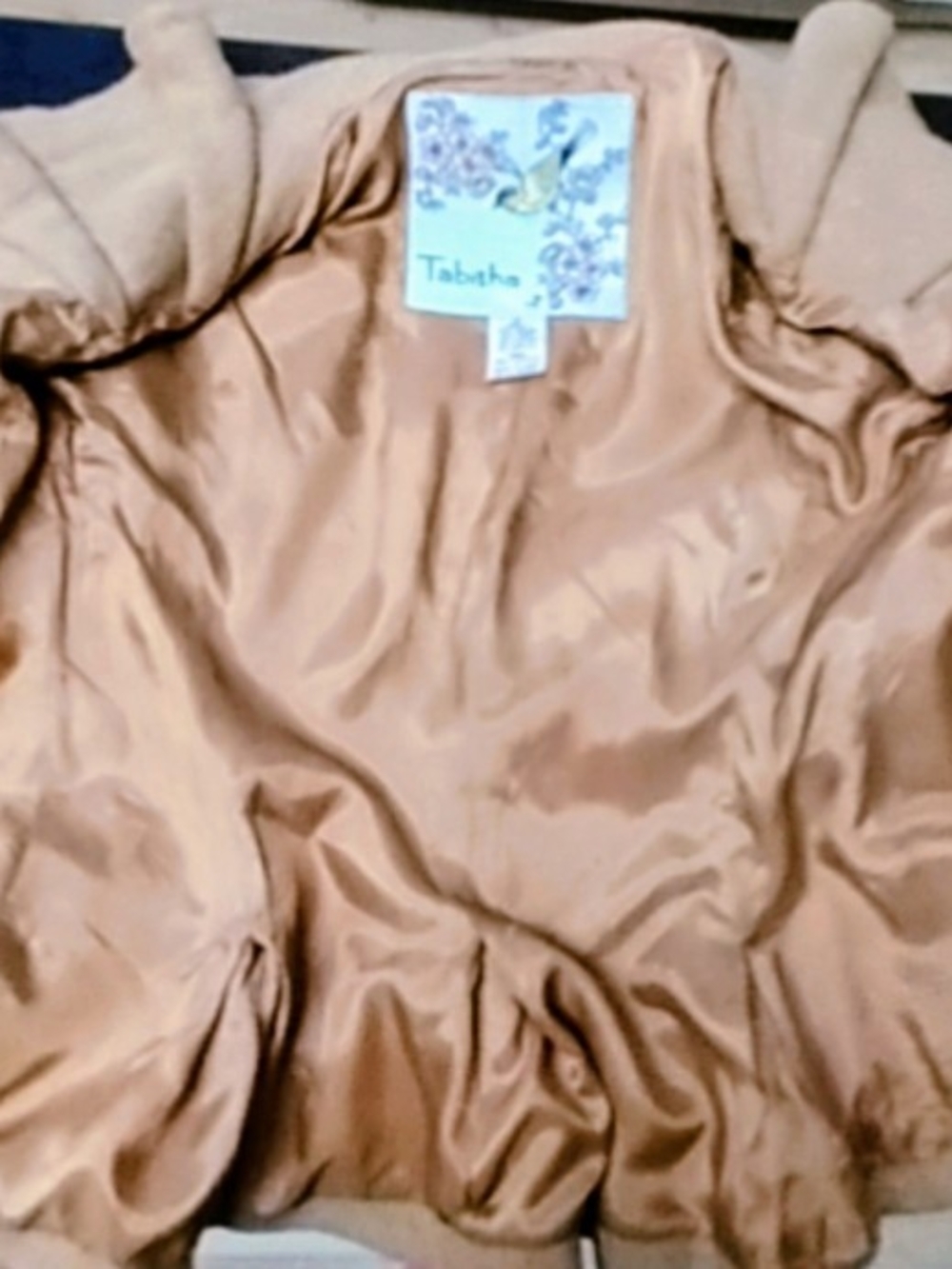 Women's Ruffle-Front Wool Blend Jacket - Camel - Picture 7 of 8
